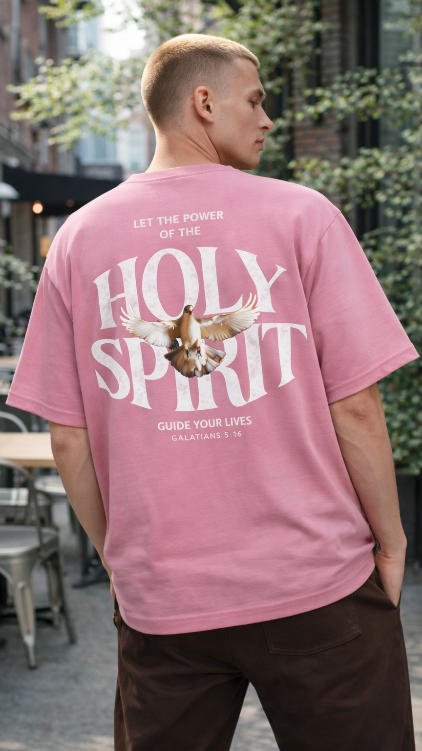 Holy Spirit Heavy Size Premium Tee Pink